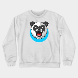 Angry Panda Cartoon Vector Icon Illustration (2) Crewneck Sweatshirt